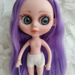 Berjuan кукла Biggers, без одежды, сиреневые волосы УЦЕНКА, 32 см