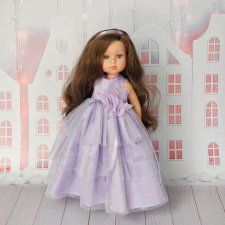 Llorens, кукла в сиреневом бальном платье, шатенка 31см
