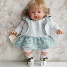 Carmen Gonzalez NILO, мягконабивная кукла НИЛО в бело-зеленом комплекте, 48 см