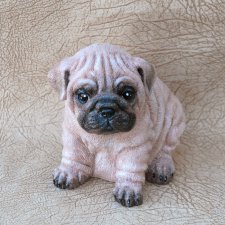 Фигурка-копилка мопс (работа с гипсом)