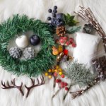 Декор новогодний "Сканди" одним лотом (ягоды, веточки, елка, снег, шишки, яблочки, оленьи рога)