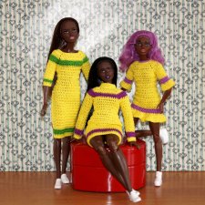 Весенняя лимонная коллекция платьев на Барби