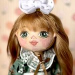 Текстильная кукла Девочка Зеленоглазка