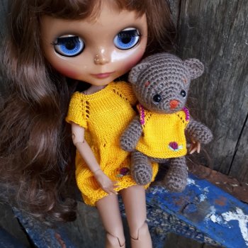 Туника для куклы блайз спицами