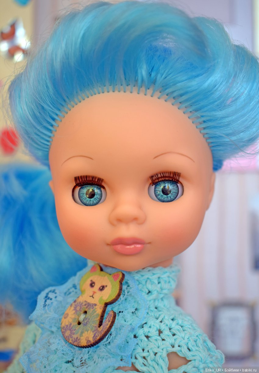 Мальвина, Hybrid-girl-doll, 42 cm, head-Мальвина-Весна, body-Paola-Reina, blue