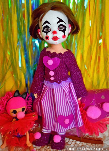 Карла, hybrid-girl-doll, my-OOAK-clown-harlequin, head-by-Paola-Reina, body-made-in-China Карла, hybrid-girl-doll, my-OOAK-clown-harlequin, head-by-Paola-Reina, body-made-in-China