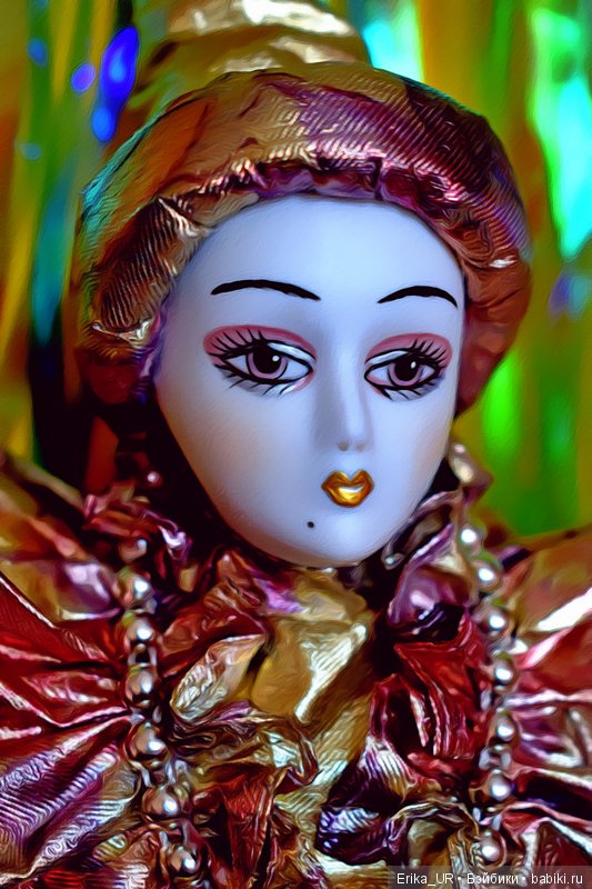 Porcelain-doll, Harlequin, Italian-style
