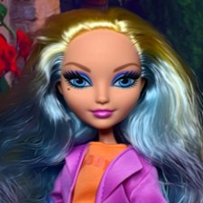 Куклы с прическами из прядок двух цветов