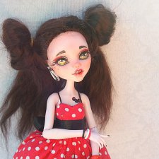 OOAK Monster High- очаровательная Минни Маус❤/ooak Minnie Mouse doll/ bjd