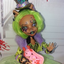 OOAK/ Custom/ Repaint/ Monster High/ Clawdeen Wolf/ Art Doll/Клодин Вульф ооак/ Необычная Клоунесса❤