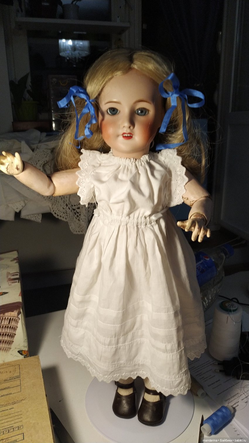 К Фифи приехала подружка — Антикварные куклы Unis France (Юнис): молд 301 (фото 3)