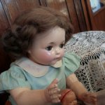 Огромная! ранняя прессопилочно-композитная кукла Effanbee, Эффенби