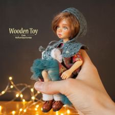 Агния нежная и трогательная деревянная кукла