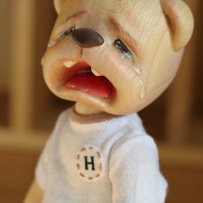 Авторский шарнирный деревянный мишка