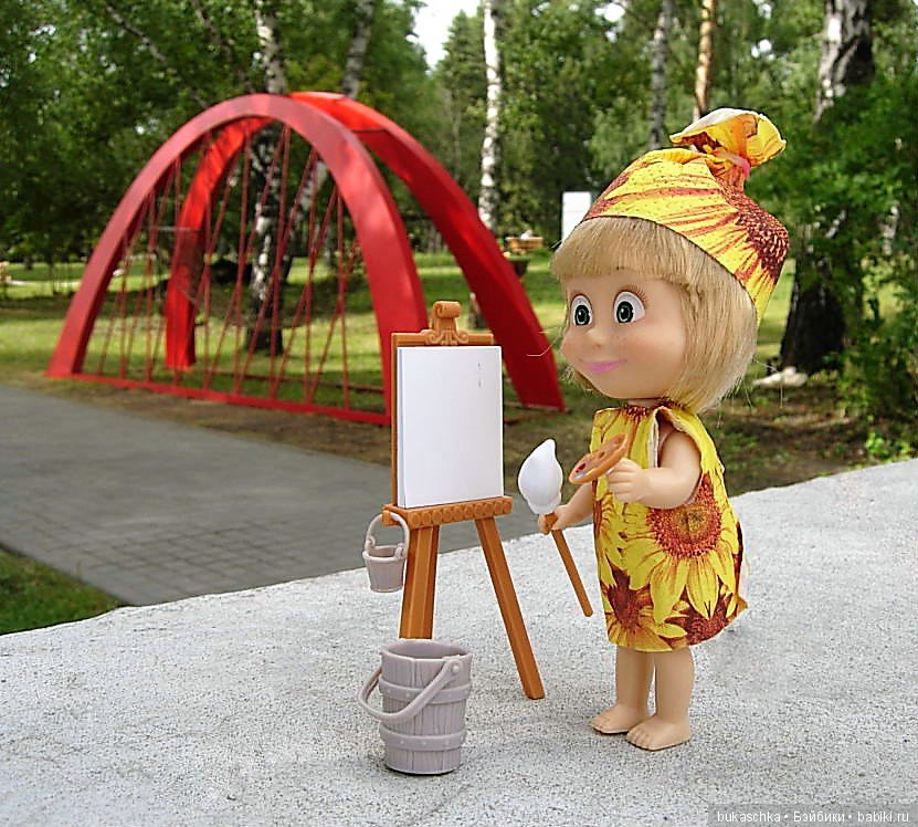 Машка-художница приехала — Куклы Маша и Медведь (Simba): Маша в кармашке