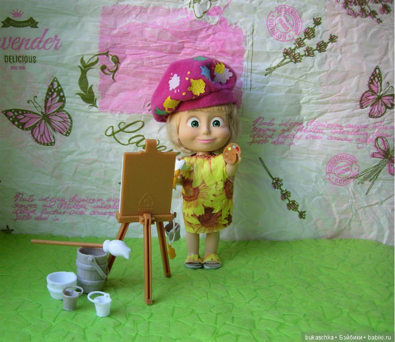Машка-художница приехала — Куклы Маша и Медведь (Simba): Маша в кармашке (фото 5)
