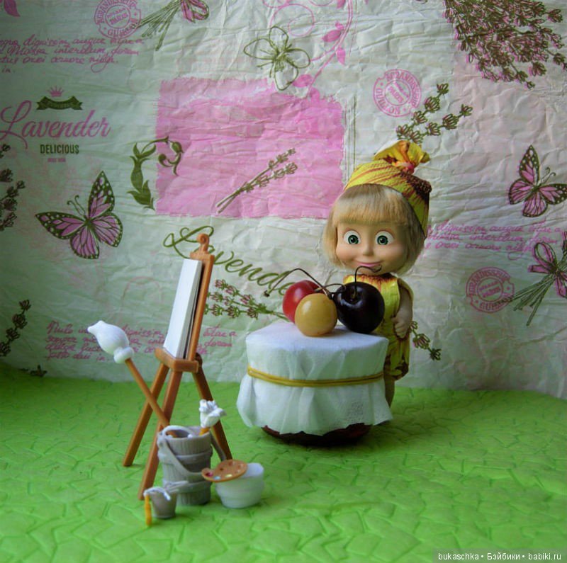 Машка-художница приехала — Куклы Маша и Медведь (Simba): Маша в кармашке