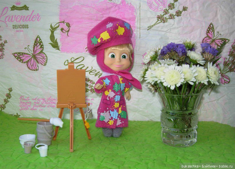 Машка-художница приехала — Куклы Маша и Медведь (Simba): Маша в кармашке (фото 4)