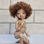 Авторская шарнирная кукла Пуговка