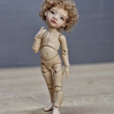 Авторская шарнирная кукла Пуговка