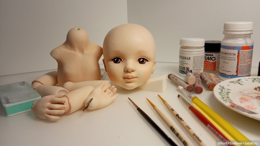 Будуарная кукла Розочка | Бэйбики Будуарная кукла Розочка — Лепка авторских кукол: полимерная глина (фото 9)