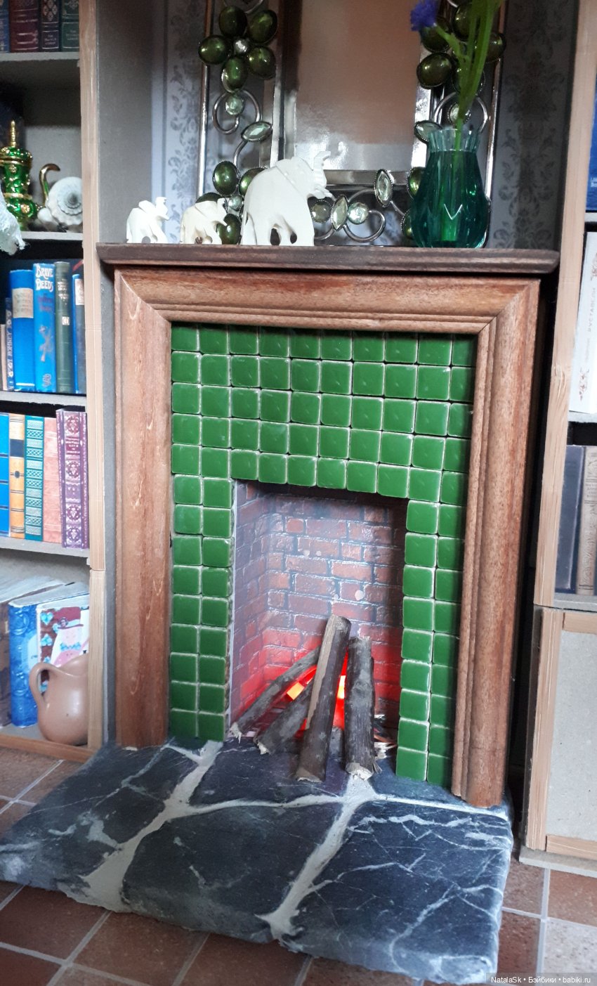 камин с огнем