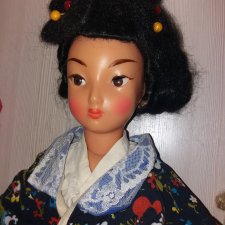 Редчайшая паричковая  кукла ссср Японка Победа