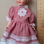 Старинная куколка рельефные волосы