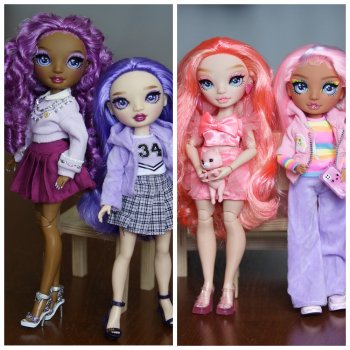 Розово-фиолетовые девочки Рейнбоу Хай