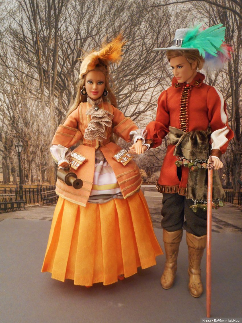 Придворные костюмы. Цветная серия. Оранжевый