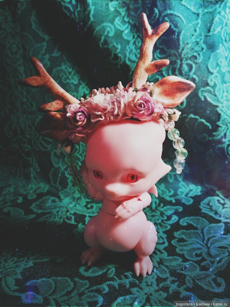 Ободок с рожками ручной работы (фото 2)