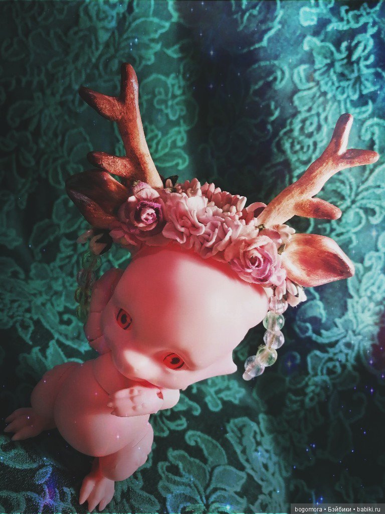 Ободок с рожками ручной работы