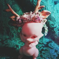 Ободок с рожками ручной работы