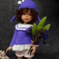 Комплект"Овечка" (Шапочка, юбочка, кофта с баской)