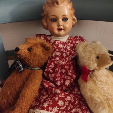 Антикварная редкая кукла с молдированными волосами, буклей. Германия