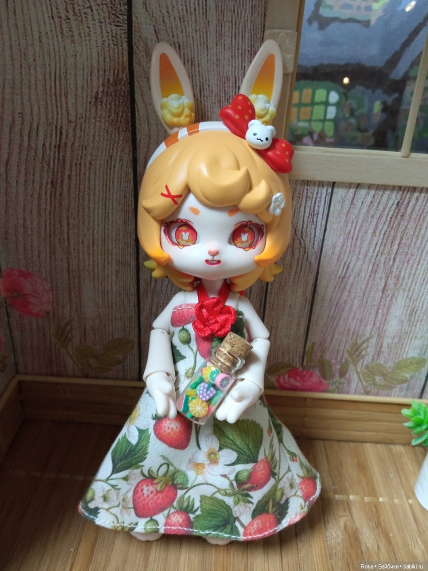 Земляничное платье — Одежда и обувь для кукол своими руками: фото (фото 2)