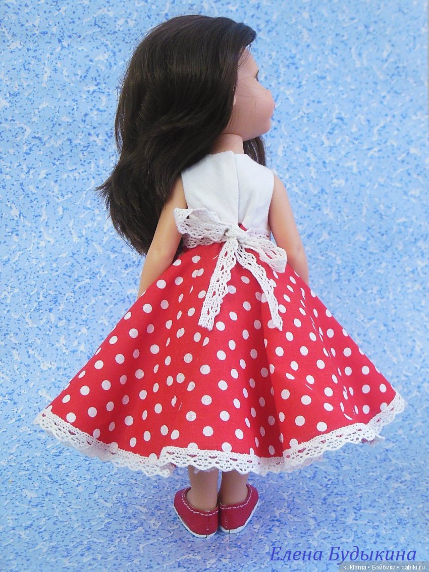 Платье ВАЛЕНТИНКА и МК "Повязка для волос в стиле 50-х" для кукол Paola Reina 32 - 34 см (фото 4)