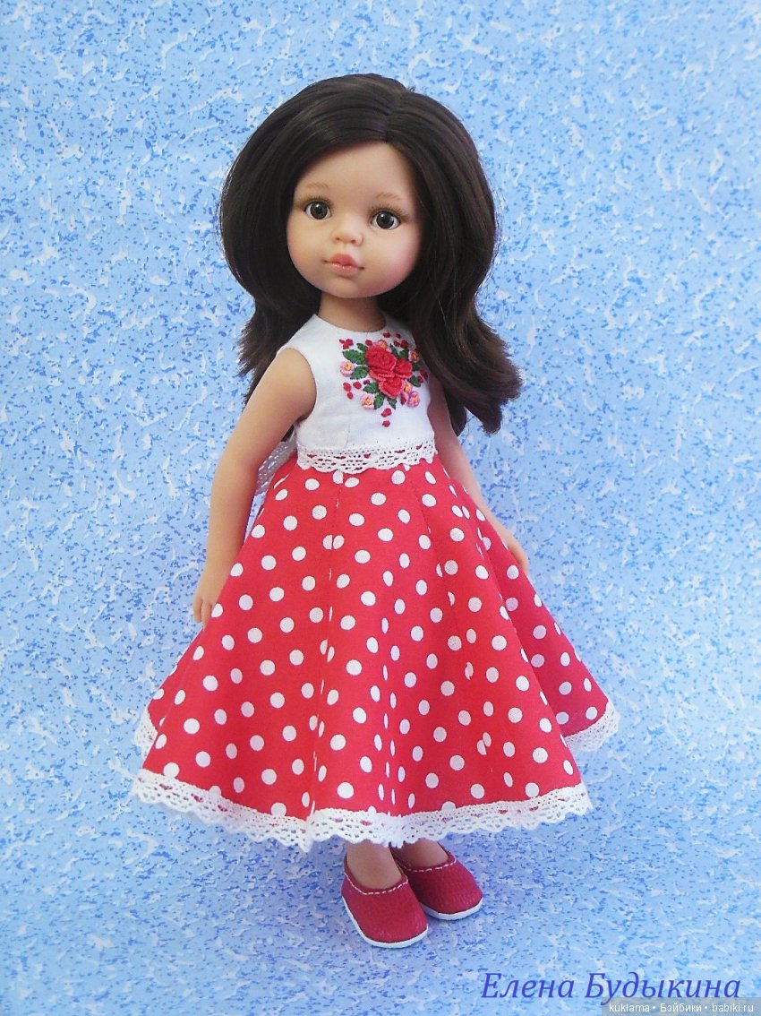 Платье ВАЛЕНТИНКА и МК "Повязка для волос в стиле 50-х" для кукол Paola Reina 32 - 34 см (фото 3)