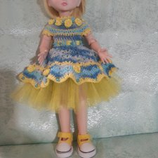 Платье "Павушка "для куклы Звезда подиума ростом 30 см.
