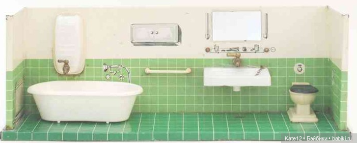 Кукольные домики 1950-60-х годов - зеркало живой немецкой культуры. Ванная комната (фото 7)