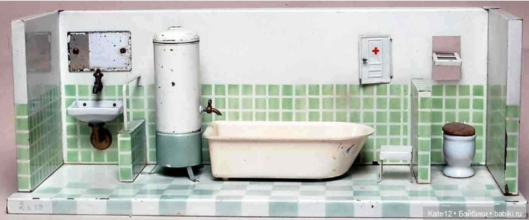 Кукольные домики 1950-60-х годов - зеркало живой немецкой культуры. Ванная комната