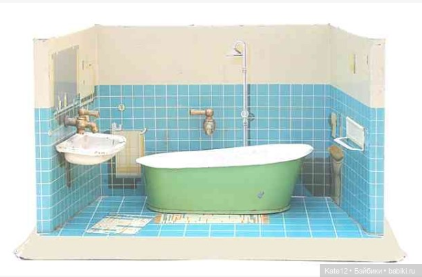 Кукольные домики 1950-60-х годов - зеркало живой немецкой культуры. Ванная комната (фото 4)