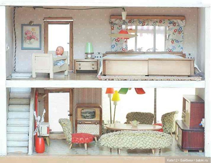 Кукольные домики 1950-60-х годов. Спальня