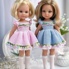 PDF Мастер-Класс по вязанию платья "Первоцветы" для кукол Паола Рейна