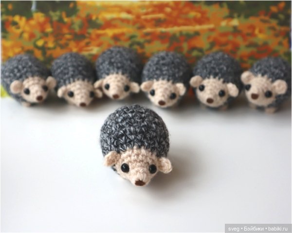 Осенние ежи — Вязаные игрушки и амигуруми: крючком (фото 7)