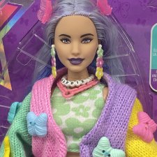 Барби экстра с лавандовыми волосами