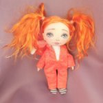Текстильная кукла - девочка Лисичка, рыжее чудо