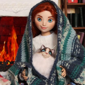 Уютная осень)🍁📚☕🐱
