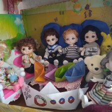 Куклы  на празднике 23 февраля в детском садике "Солнышко"