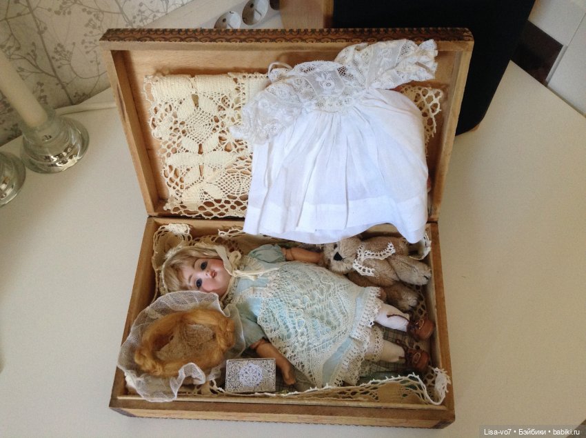 Коробки с сокровищами. Антикварная кукла с приданым. Кестнер 155 (фото 8)